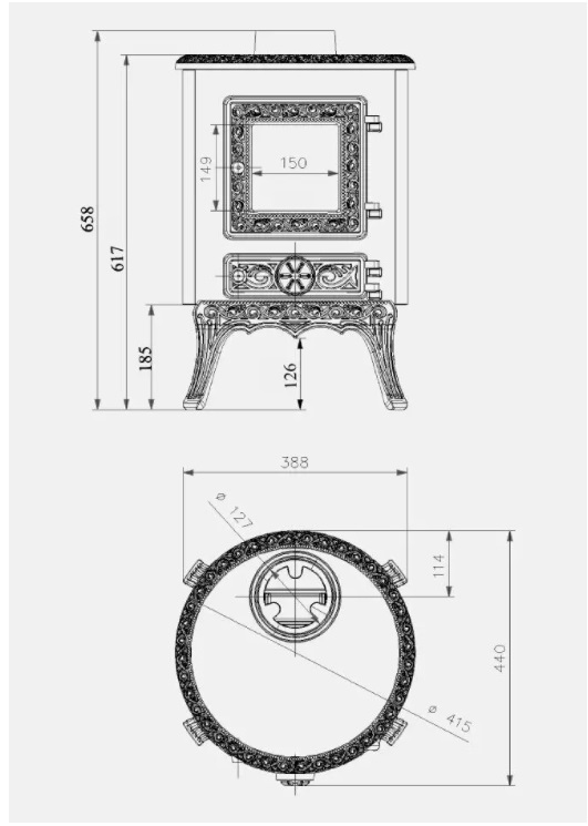 cook stove palestro tekening